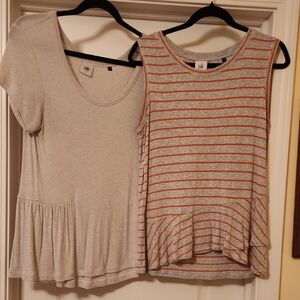 CAbi Women's Cream and Striped Tops Set